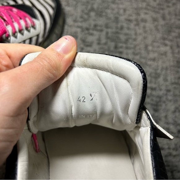 Jimmy Choo Diamond Black & White Zebra Print Lace-Up Sneakers Size 12 - Picture 12 of 12